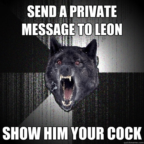 Send a private message to leon show him your cock  Insanity Wolf