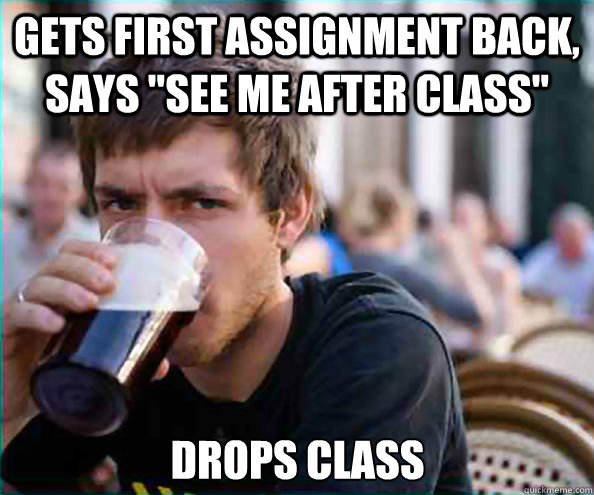 Gets first assignment back, says 