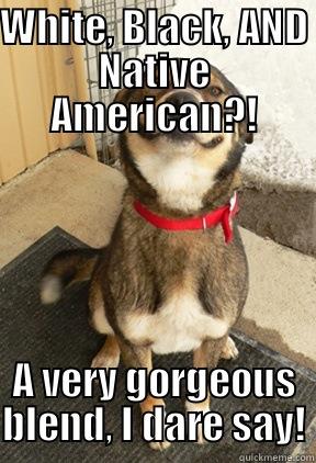 Appreciative Dog - WHITE, BLACK, AND NATIVE AMERICAN?! A VERY GORGEOUS BLEND, I DARE SAY! Good Dog Greg
