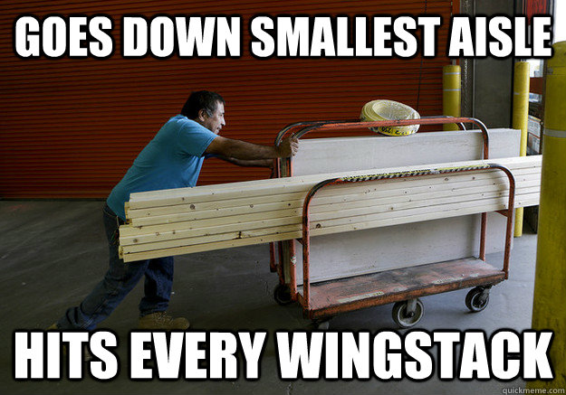 GOES DOWN SMALLEST AISLE HITS EVERY WINGSTACK  Home Depot Customer