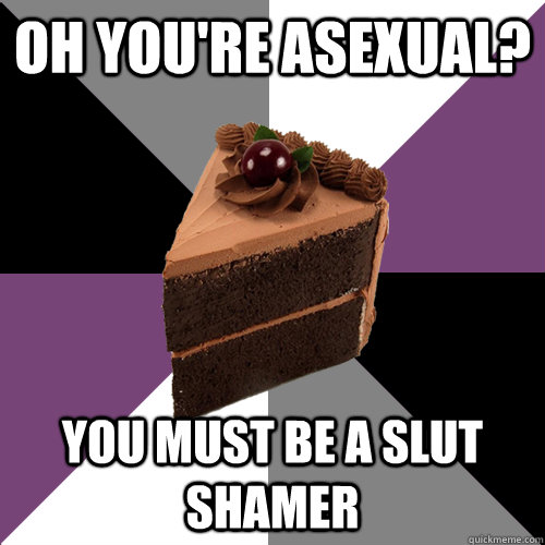 Oh you're asexual? You must be a slut shamer  Asexual Cake