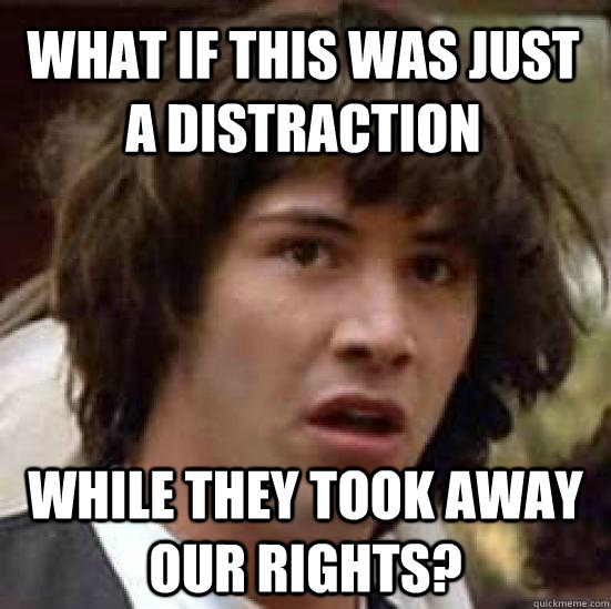 What if this was just a distraction While they took away our rights? - What if this was just a distraction While they took away our rights?  conspiracy keanu