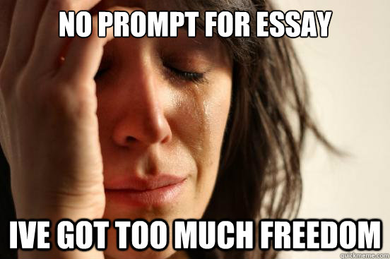 No prompt for essay Ive got Too Much Freedom  First World Problems