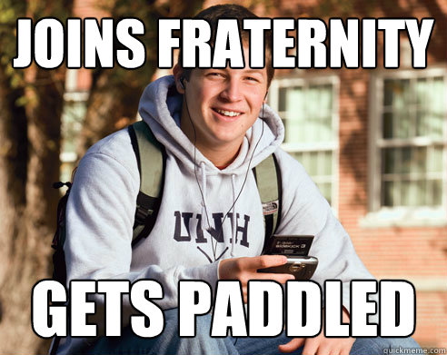 Joins Fraternity Gets Paddled  College Freshman