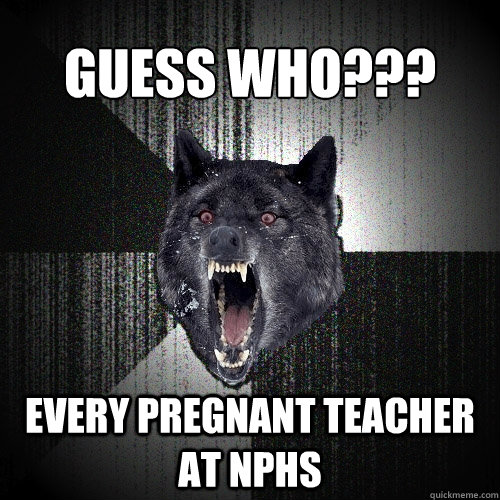 guess who??? every pregnant teacher at nphs  Insanity Wolf