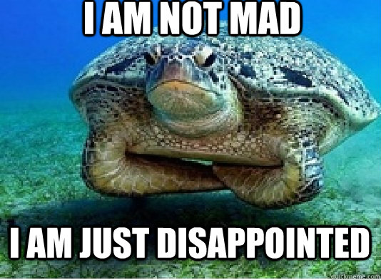 I am not mad I am just disappointed - I am not mad I am just disappointed  Parental Turtle