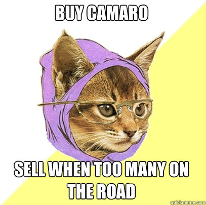 buy camaro sell when too many on the road  Hipster Kitty