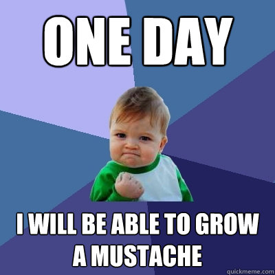 one day I will be able to grow a mustache - one day I will be able to grow a mustache  Success Kid