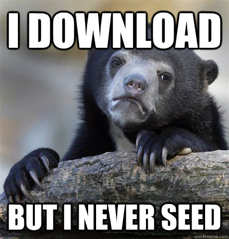 I download but i never seed - I download but i never seed  Confession Bear
