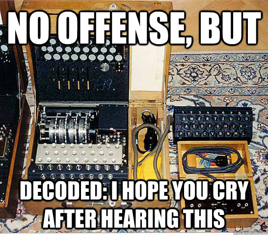 no offense, but Decoded: I hope you cry after hearing this  Enigmatic Enigma