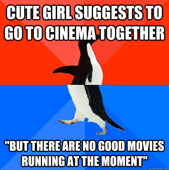 Cute girl suggests to go to cinema together 