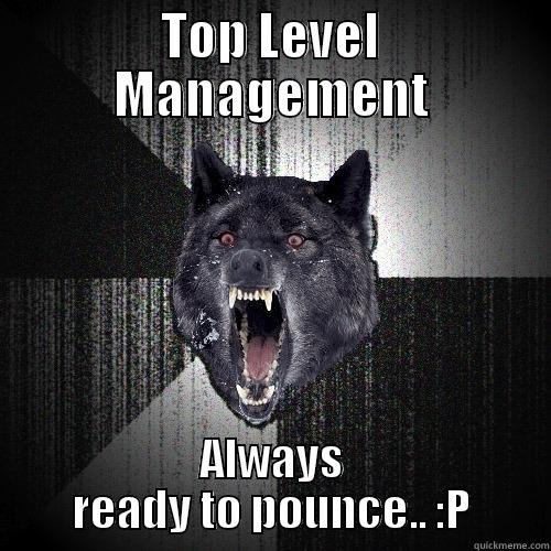 CEO :P - TOP LEVEL MANAGEMENT ALWAYS READY TO POUNCE.. :P Insanity Wolf