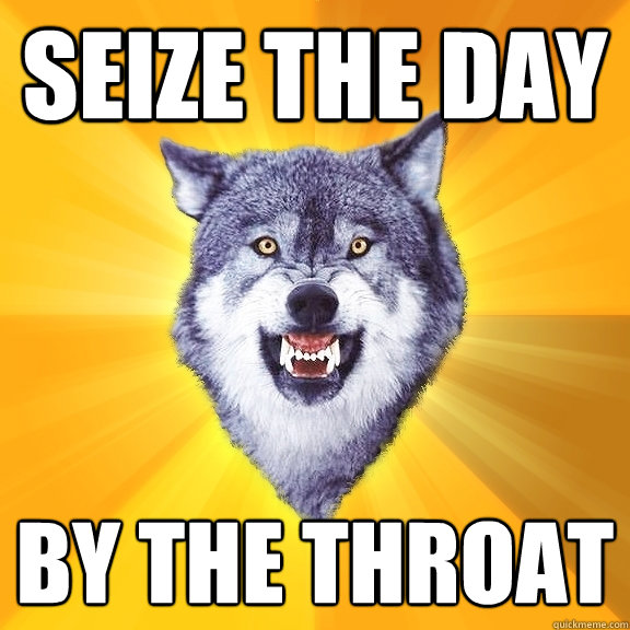 Seize The Day By the throat  Courage Wolf