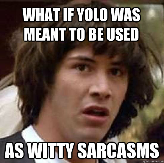 what if yolo was meant to be used as witty sarcasms  conspiracy keanu