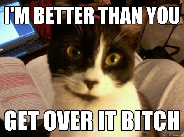 i'm better than you get over it bitch - i'm better than you get over it bitch  mittens the cat