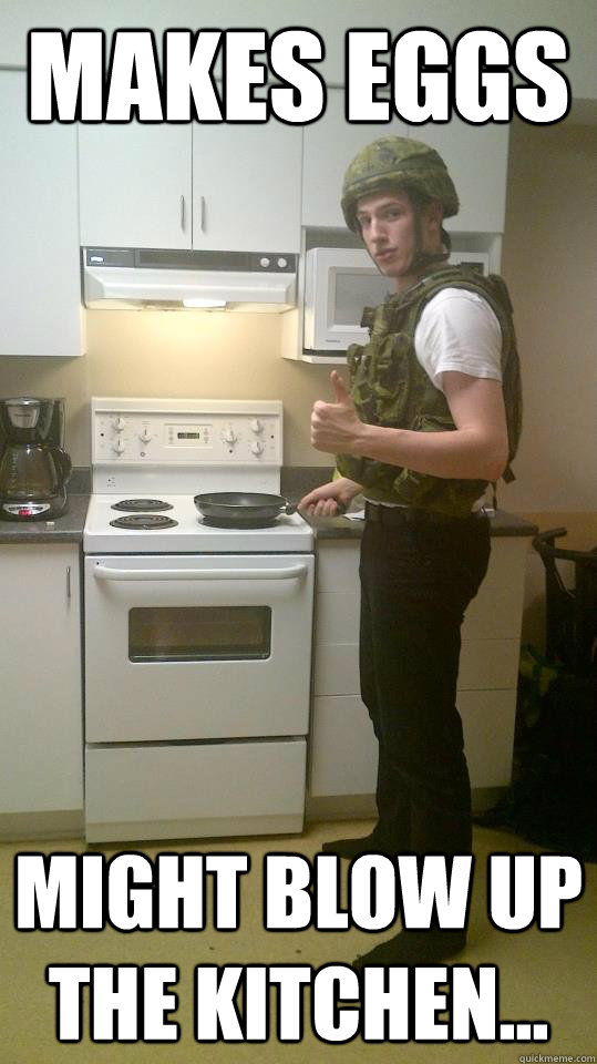 Makes eggs Might blow up the kitchen...  - Makes eggs Might blow up the kitchen...   AhAHAH