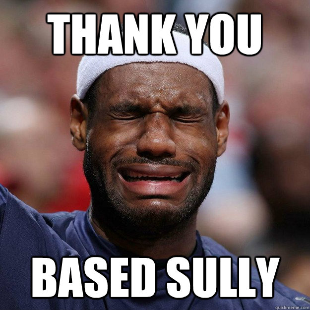THANK YOU  BASED SULLY  Lebron Crying