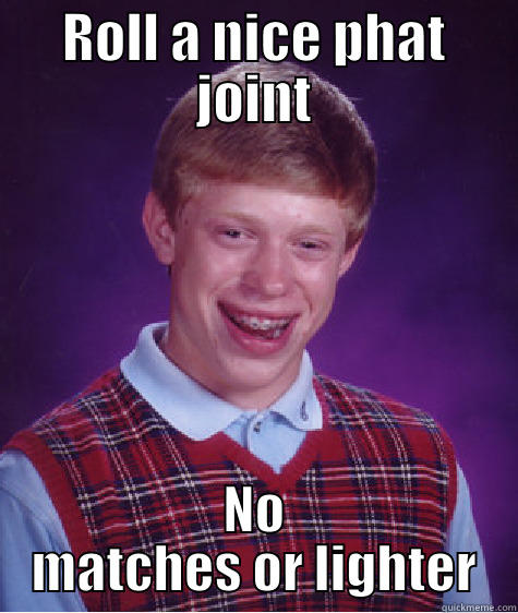ROLL A NICE PHAT JOINT NO MATCHES OR LIGHTER Bad Luck Brian