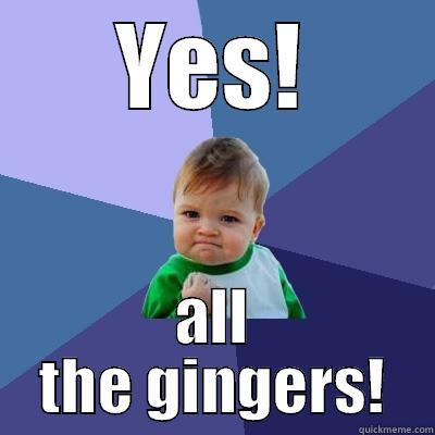 YES! ALL THE GINGERS! Success Kid