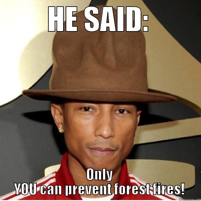 HE SAID: ONLY YOU CAN PREVENT FOREST FIRES! Misc