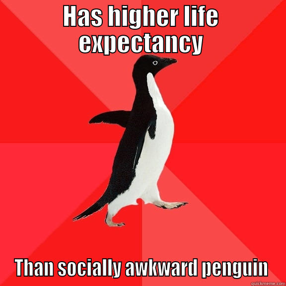 HAS HIGHER LIFE EXPECTANCY THAN SOCIALLY AWKWARD PENGUIN Socially Awesome Penguin