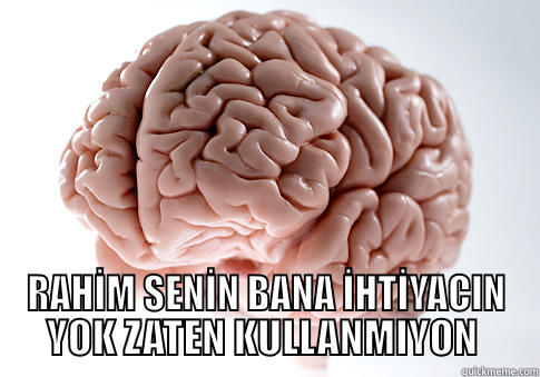  RAHİM SENİN BANA İHTİYACIN YOK ZATEN KULLANMIYON  Scumbag Brain