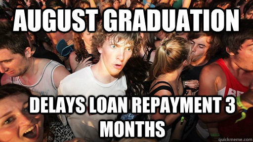 August Graduation Delays Loan Repayment 3 Months  Sudden Clarity Clarence