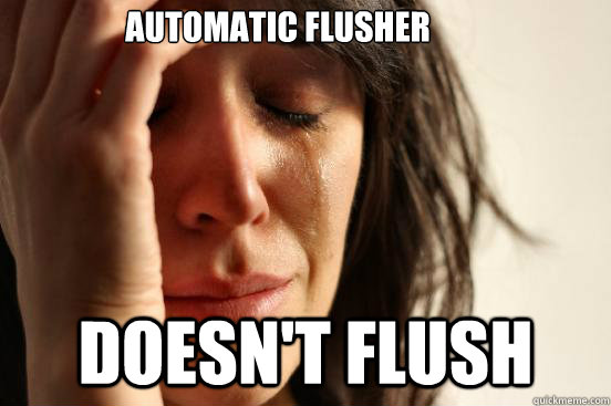 Automatic flusher Doesn't flush  First World Problems