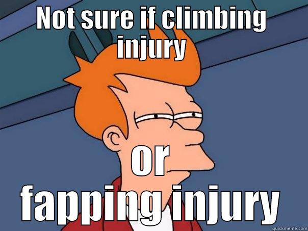 NOT SURE IF CLIMBING INJURY OR FAPPING INJURY Futurama Fry