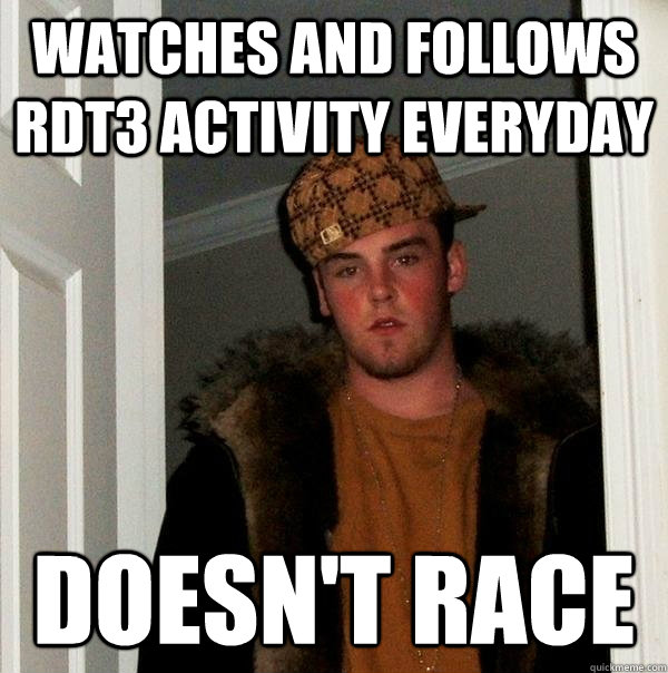 Watches and follows RDT3 activity everyday doesn't race - Watches and follows RDT3 activity everyday doesn't race  Misc