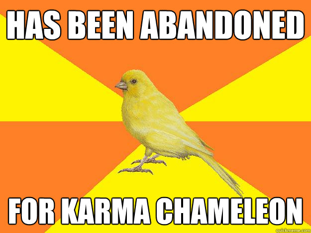 Has been abandoned for Karma Chameleon  Instant Karma Canary