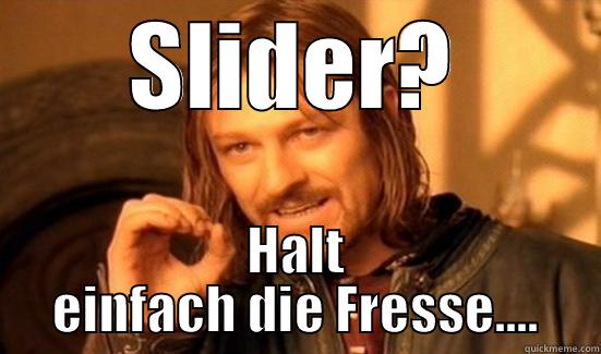 SLIDER? HALT EINFACH DIE FRESSE.... Boromir
