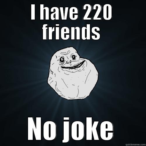 I HAVE 220 FRIENDS NO JOKE Forever Alone