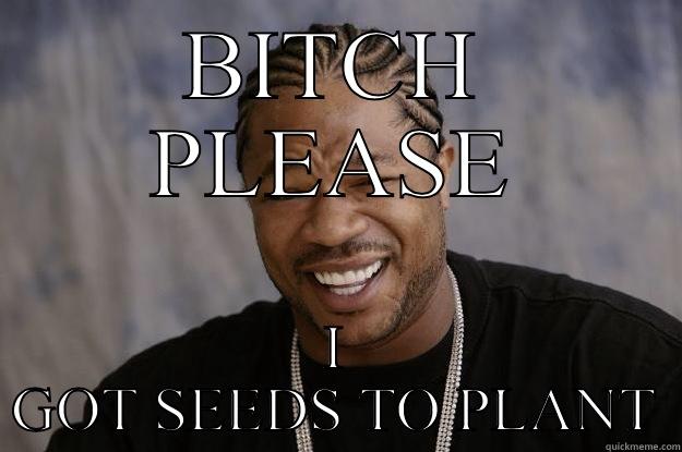 BITCH PLEASE I GOT SEEDS TO PLANT Xzibit meme