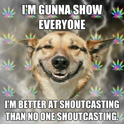 I'm gunna show everyone I'm better at shoutcasting than no one shoutcasting.  Stoner Dog