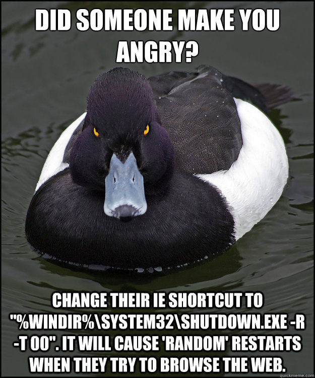 Did someone make you angry? Change their IE shortcut to 