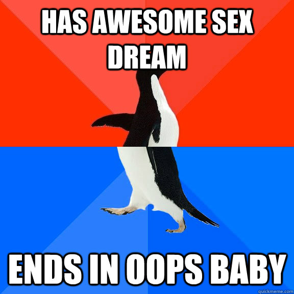 HAS AWESOME SEX DREAM ENDS IN OOPS BABY  Socially Awesome Awkward Penguin