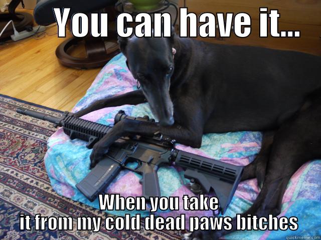         YOU CAN HAVE IT...    WHEN YOU TAKE IT FROM MY COLD DEAD PAWS BITCHES Misc