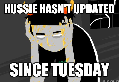 Hussie hasn't updated Since Tuesday   