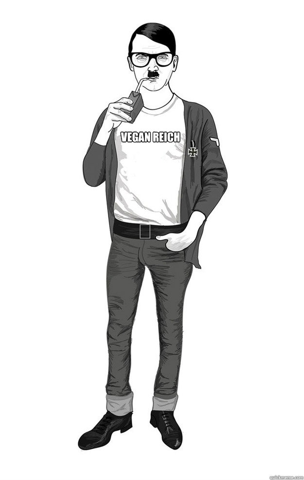 Vegan Reich  Hipster Hitler Shirt