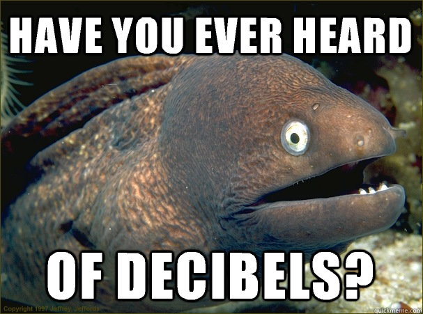 have you ever heard of decibels? - have you ever heard of decibels?  Bad Joke Eel