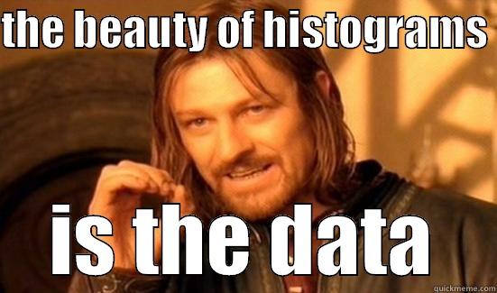 THE BEAUTY OF HISTOGRAMS  IS THE DATA Boromir