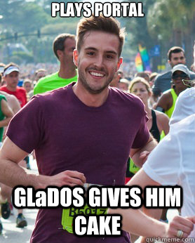 PLAYS PORTAL GLaDOS GIVES HIM CAKE  Ridiculously photogenic guy