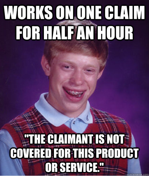 Works on one claim for half an hour 