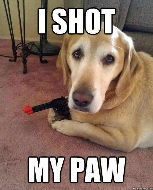 I shot my paw  