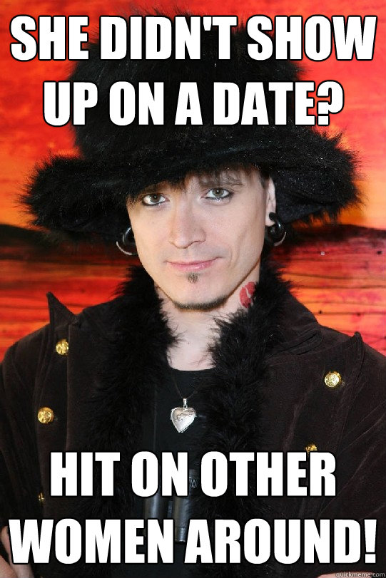 she didn't show up on a date? Hit on other women around!  Lolgame