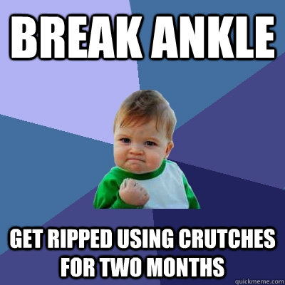 Break ankle get ripped using crutches for two months - Break ankle get ripped using crutches for two months  Success Kid