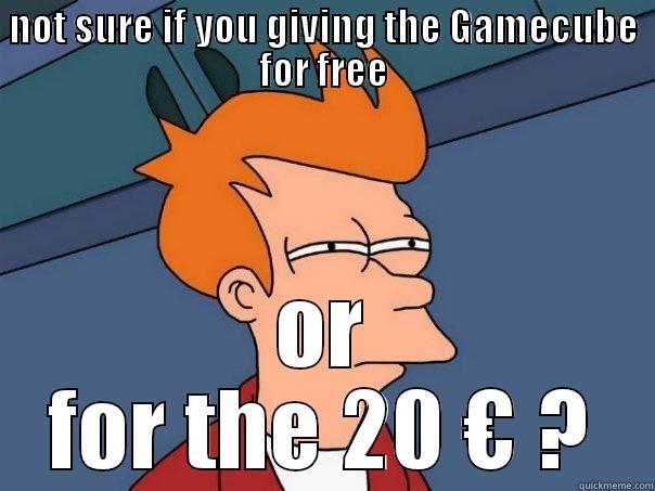 NOT SURE IF YOU GIVING THE GAMECUBE FOR FREE OR FOR THE 20 € ? Futurama Fry