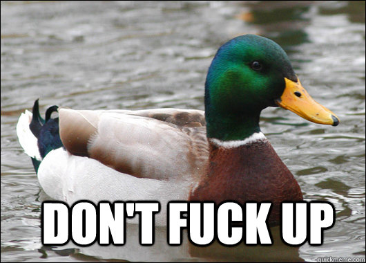 don't fuck up   Actual Advice Mallard