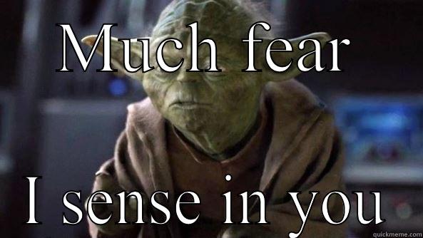Accepted challenge is - MUCH FEAR I SENSE IN YOU True dat, Yoda.
